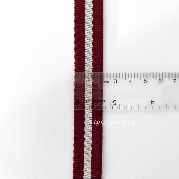 Club Monaco Striped Grosgrain D-Ring Belt, Size Small-Medium - Picture 3 of 6